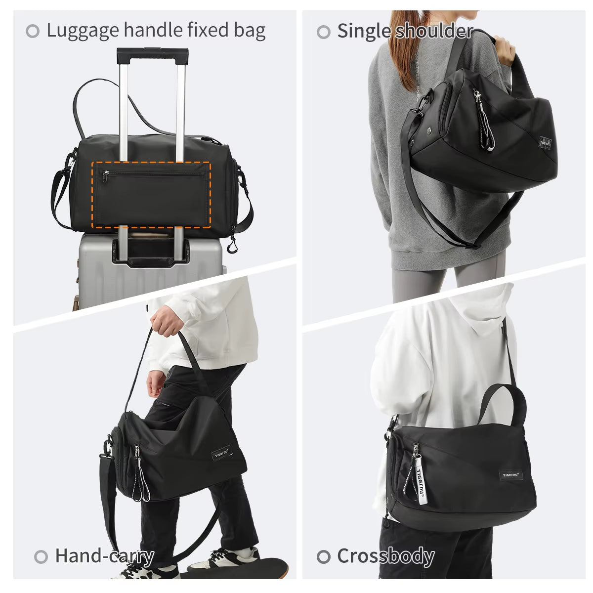 Girl Sports Gym Bag Femaletravel Duffel Handbags Fitness Bag with Shoes Compartment for Women Light Weight Shot Trip Bag