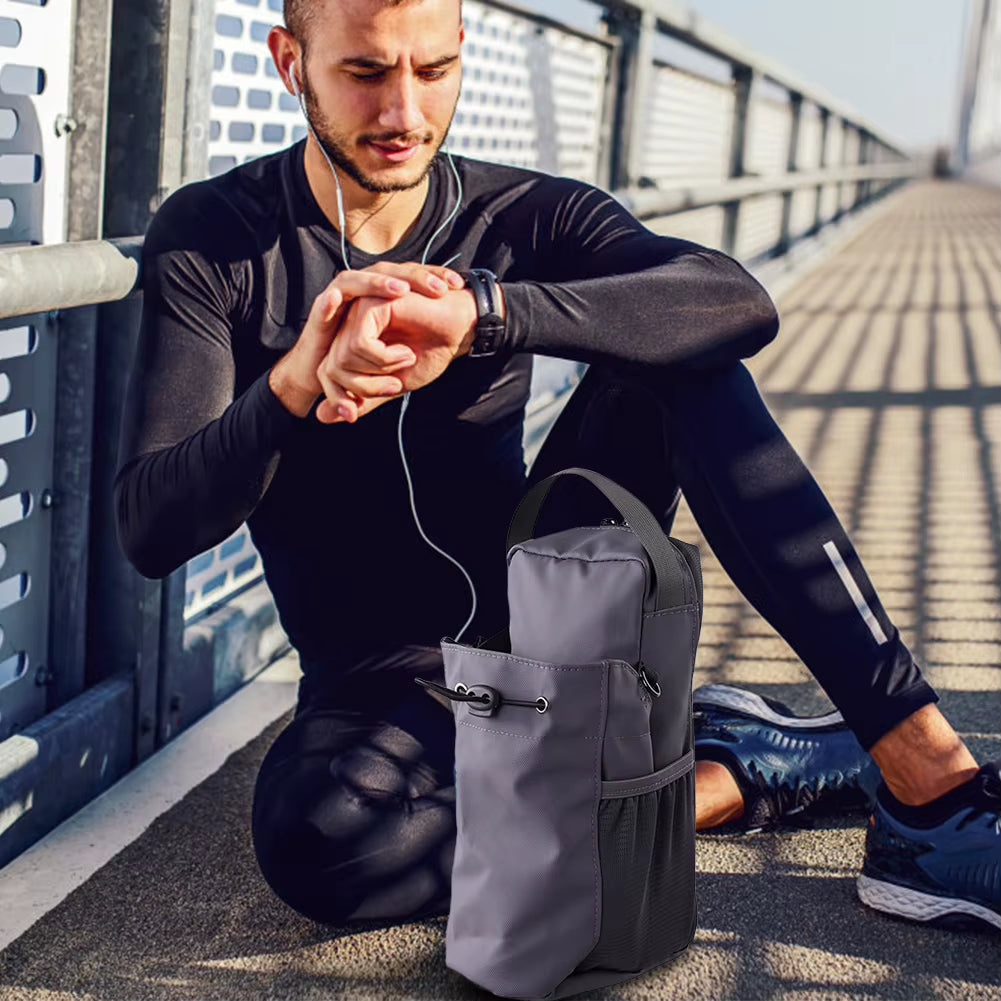 Magnetic Gym Sling Bag Waterproof Magnet Water Bottle Pouch Phone Holder Crossbody Bag for Outdoor Sports and Activities