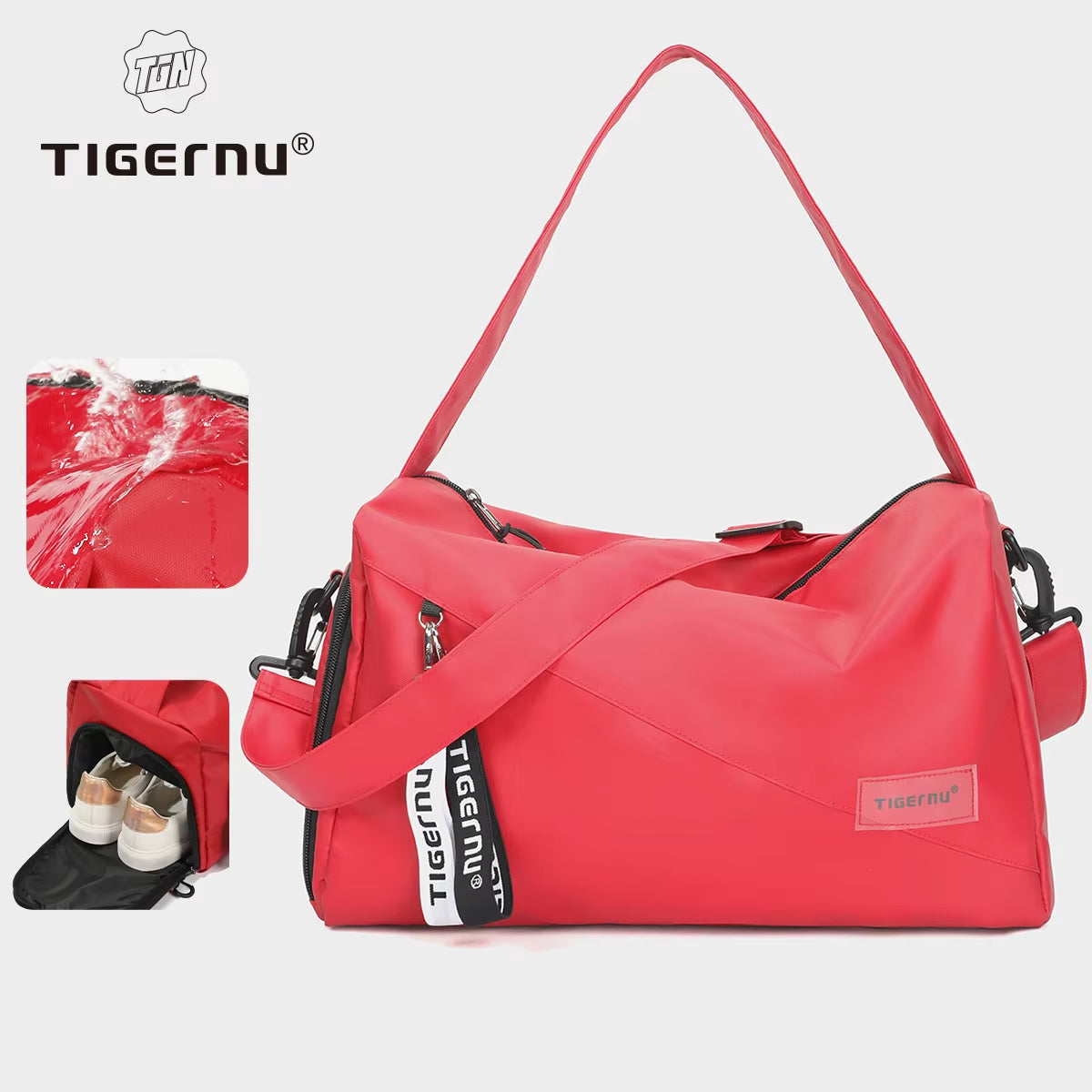 Girl Sports Gym Bag Femaletravel Duffel Handbags Fitness Bag with Shoes Compartment for Women Light Weight Shot Trip Bag
