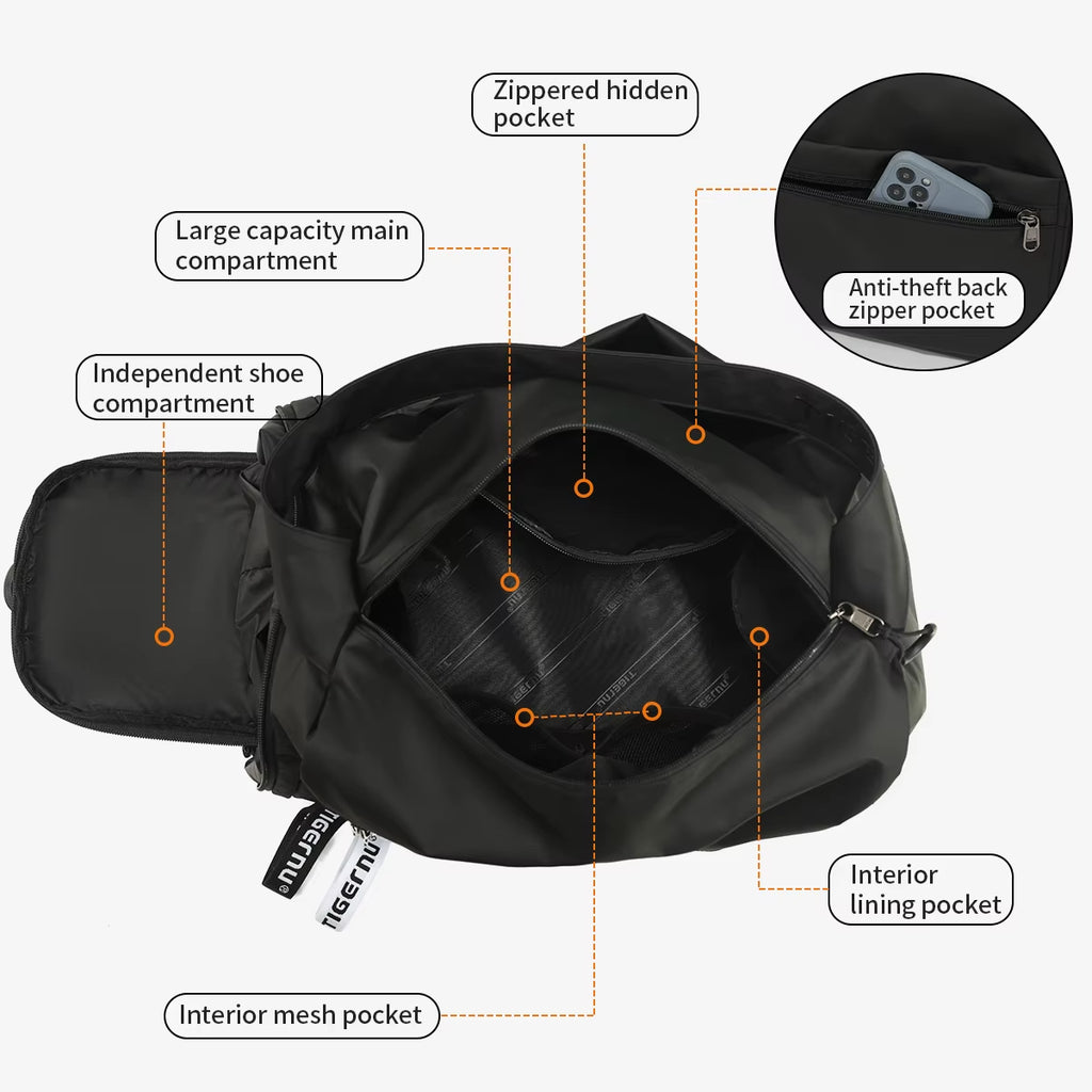 Girl Sports Gym Bag Femaletravel Duffel Handbags Fitness Bag with Shoes Compartment for Women Light Weight Shot Trip Bag