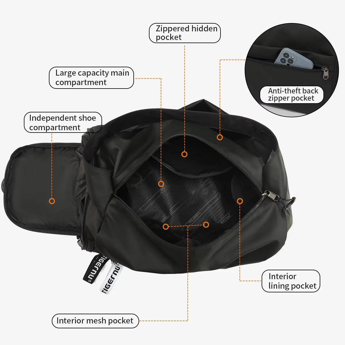 Girl Sports Gym Bag Femaletravel Duffel Handbags Fitness Bag with Shoes Compartment for Women Light Weight Shot Trip Bag